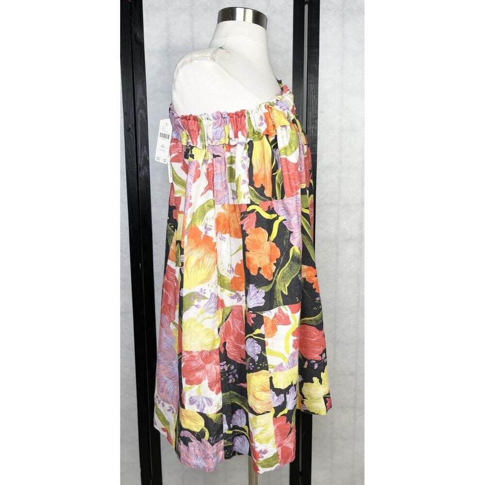 Anthropologie Yukiko Noritake One-Shoulder Mini Shift Dress. Size: M P Linen - Picture 4 of 10